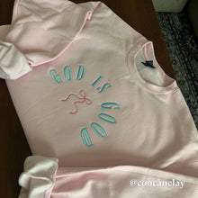 Load image into Gallery viewer, God Is Good Pink Embroidered Sweatshirt
