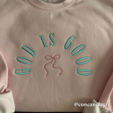 Load image into Gallery viewer, God Is Good Pink Embroidered Sweatshirt
