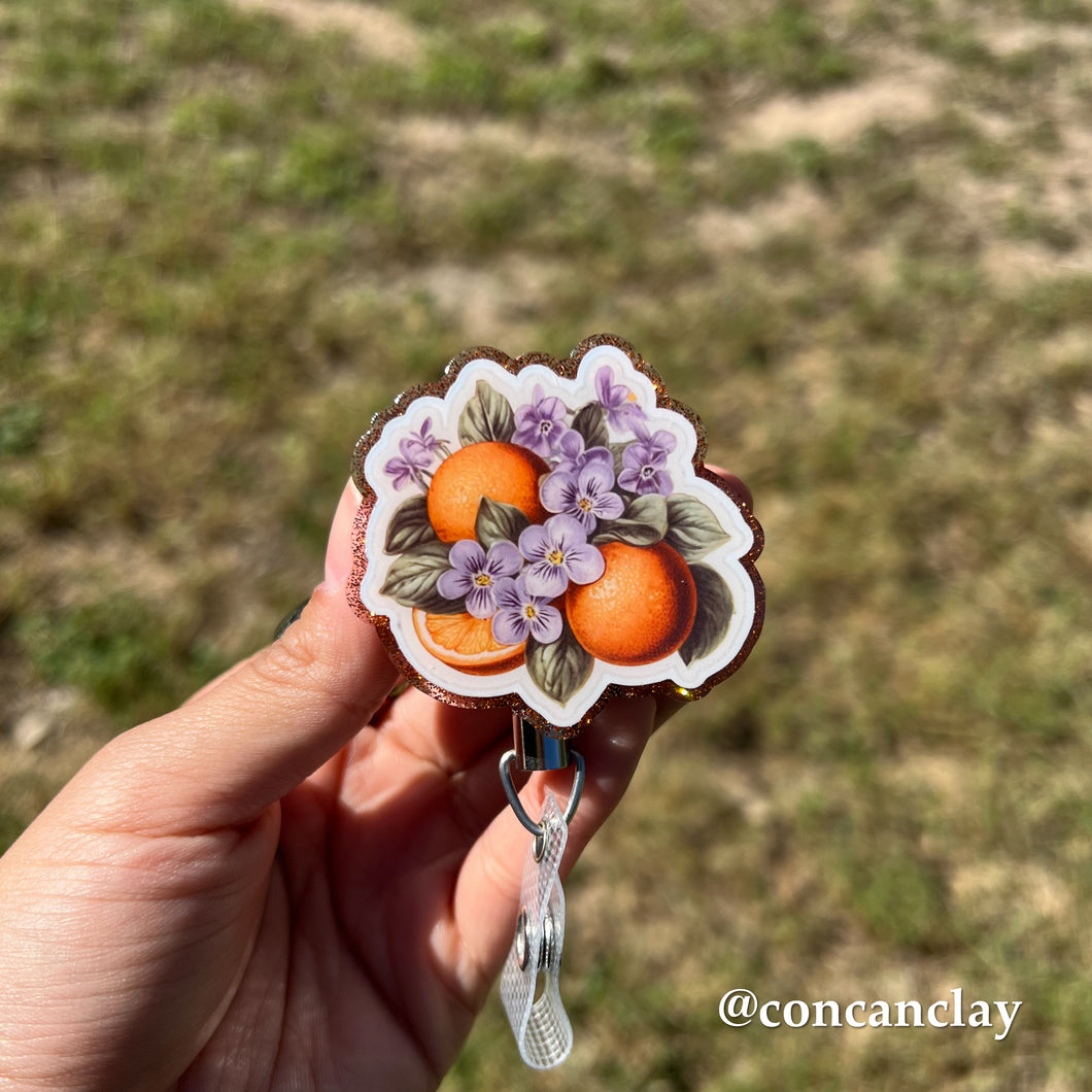 Violet and Oranges - Interchangeable Badge Topper