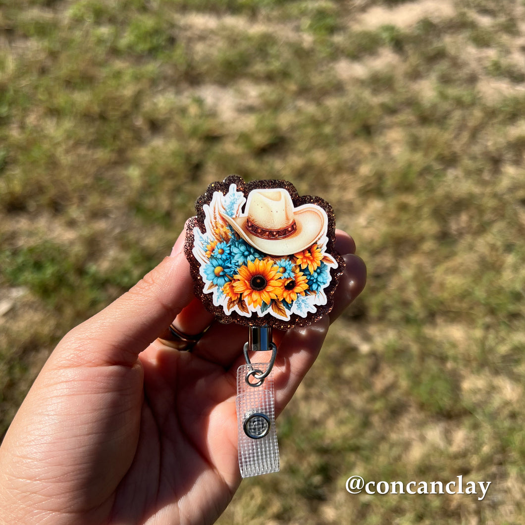 Sunflower Cowboy - Interchangeable Badge Topper