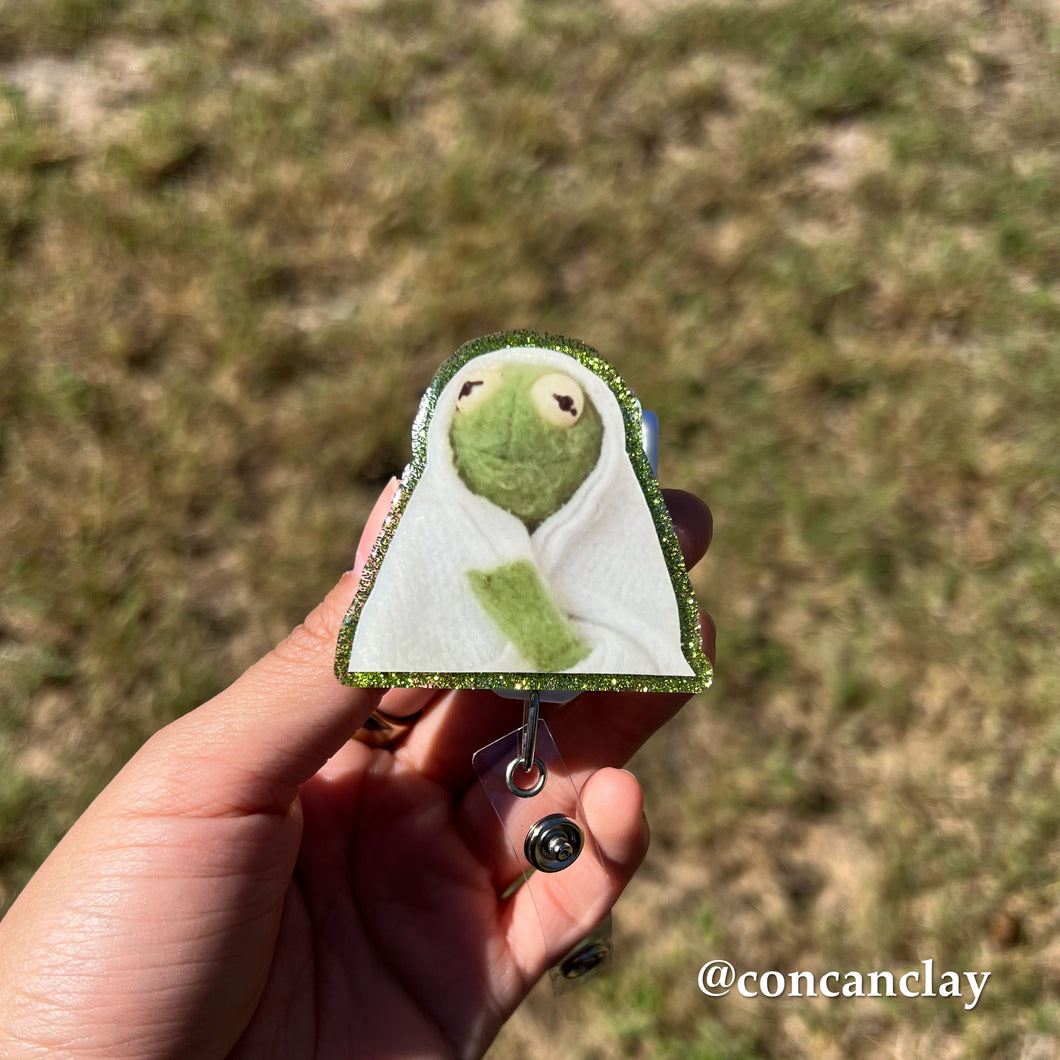Cold Frog Puppet - Interchangeable Badge Topper