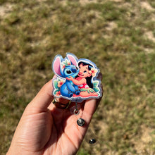 Load image into Gallery viewer, Blue Alien and Girl - Interchangeable Badge Topper
