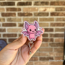 Load image into Gallery viewer, Interchangeable Badge Reel - Pink Bat
