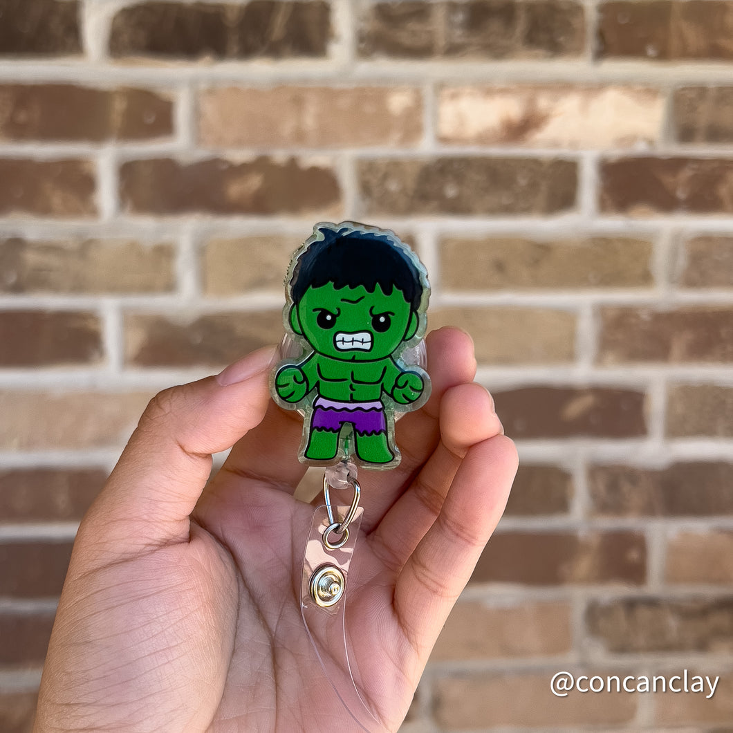 Interchangeable Badge Reel - Green Super Hero