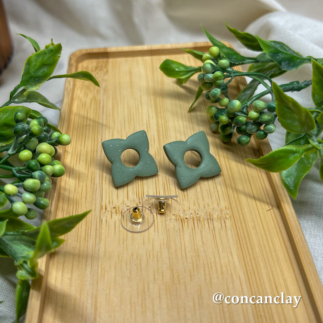 Sage - Stud Polymer Clay Earring