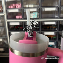 Load image into Gallery viewer, Skeleton Flamingo Straw Huggie

