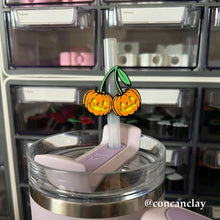Load image into Gallery viewer, Pumpkin Cherry Straw Huggie
