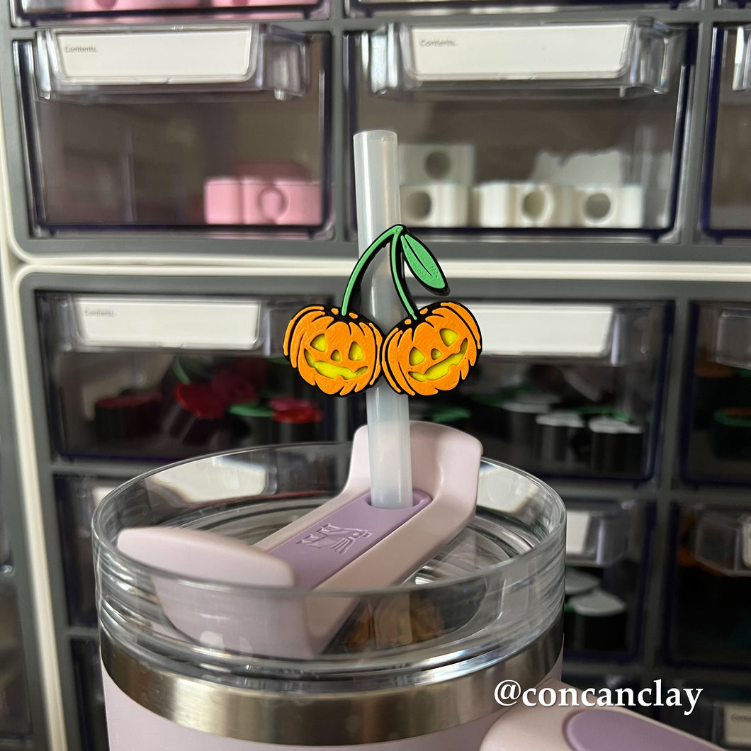 Pumpkin Cherry Straw Huggie