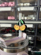 Load image into Gallery viewer, Pumpkin Cherry Straw Huggie
