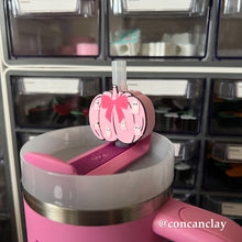 Load image into Gallery viewer, Pink Pumpkin Straw Huggie
