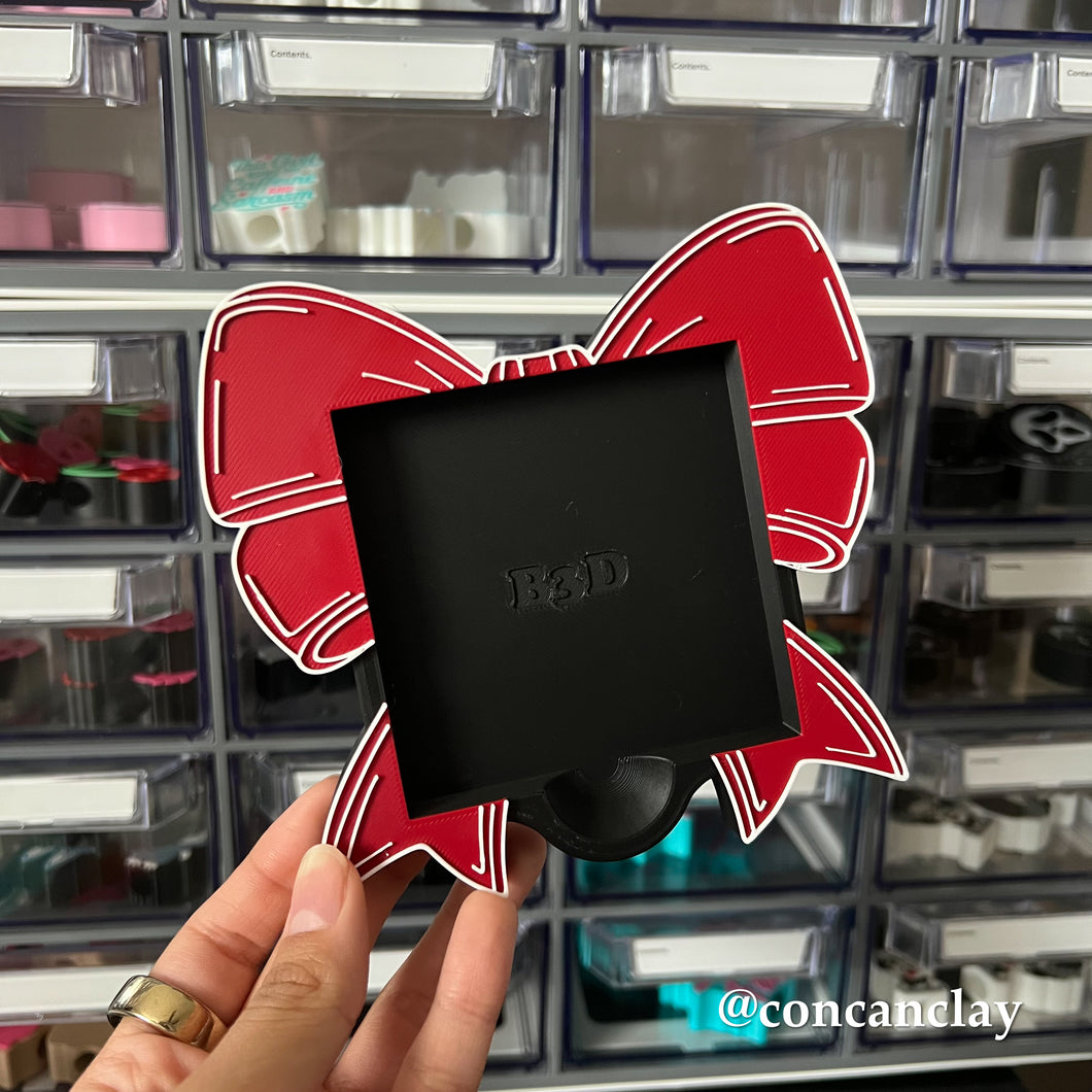 Maroon Coquette Bow Sticky Note Holder