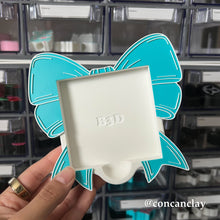 Load image into Gallery viewer, Turquoise Coquette Bow Sticky Note Holder
