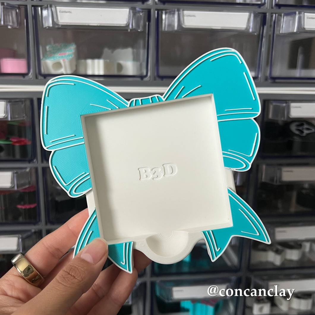 Turquoise Coquette Bow Sticky Note Holder