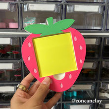 Load image into Gallery viewer, Hot Pink Strawberry Sticky Note Holder
