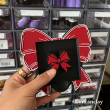 Load image into Gallery viewer, Maroon Coquette Bow Sticky Note Holder
