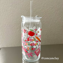 Load image into Gallery viewer, 20 oz Best Teacher Ever Glass Can
