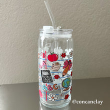 Load image into Gallery viewer, 20 oz Teacher Items Glass Can
