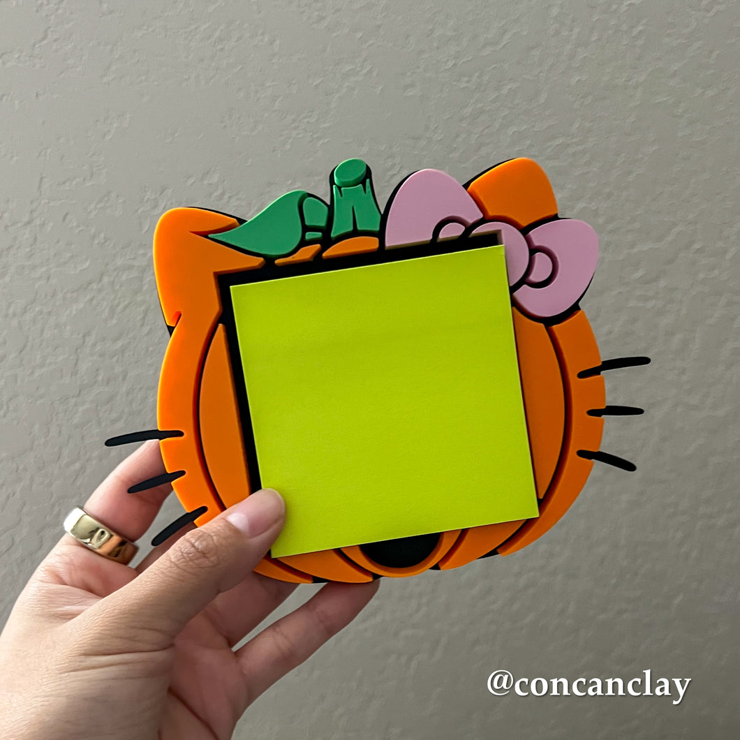 Kitty Pumpkin Sticky Note Holder