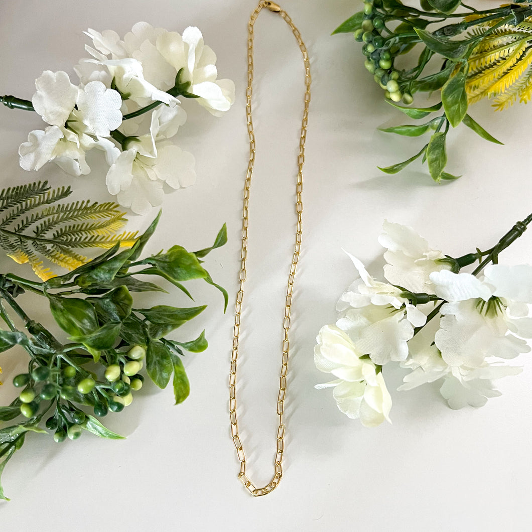 Tori - Gold Filled Long Oval Necklace
